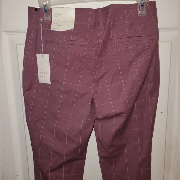 NWT A New Day Side Zip Grid Pattern High Rise Skinny Ankle Pants - Picture 8 of 10